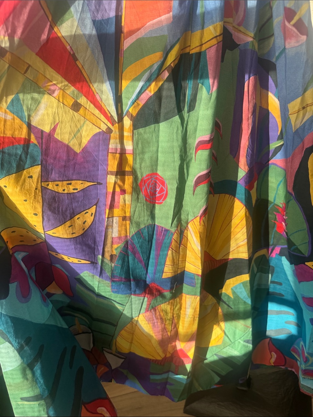 FARM Rio Multicolor Abstract Maxi Dress with Adjustable Spaghetti Straps SZ XS - Picture 7 of 7